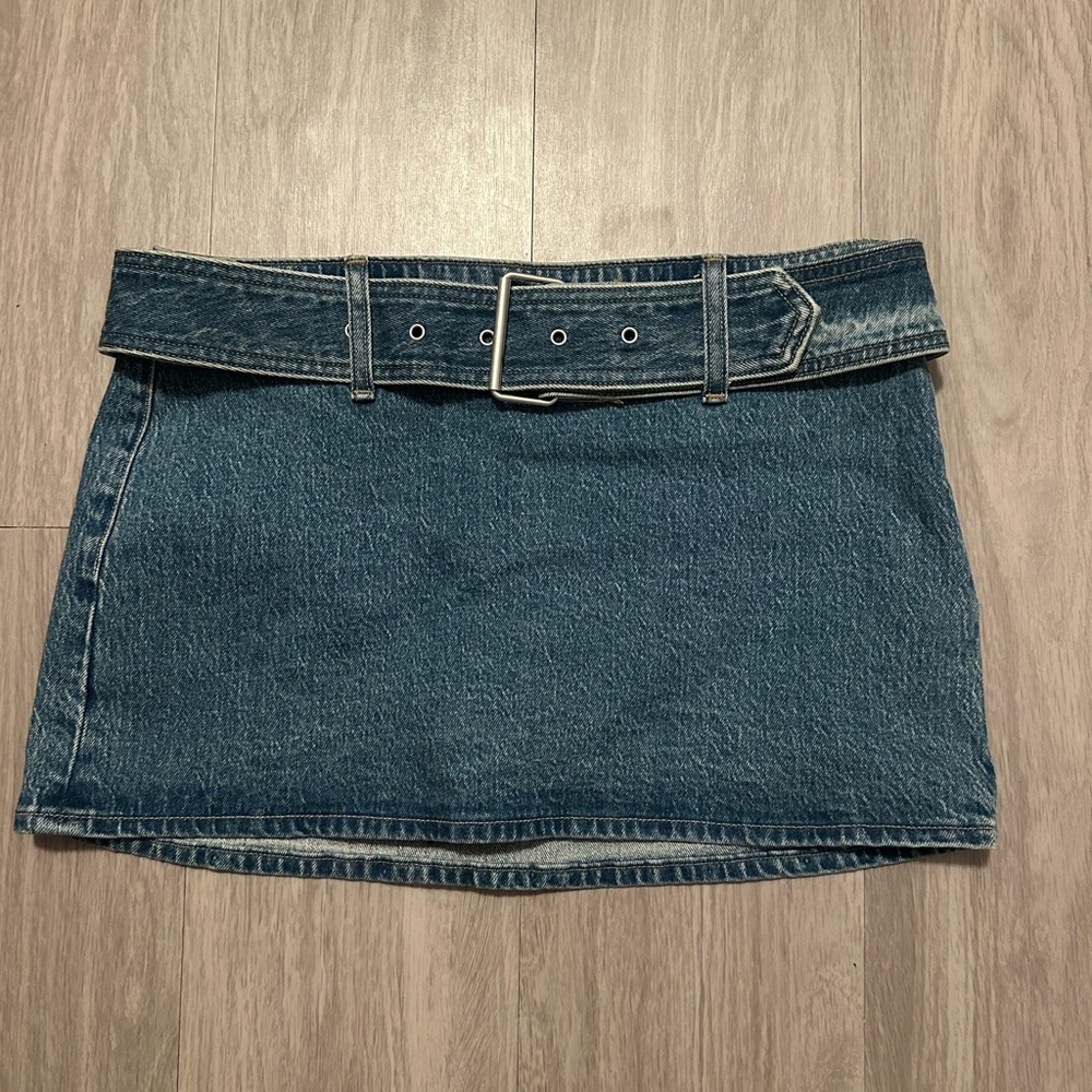 Abercrombie & Fitch Blue Denim Mini Skirt with Belt